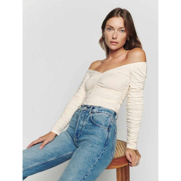 NWT Reformation Leonora Knit Top Cream – Size L - Picture 3 of 11